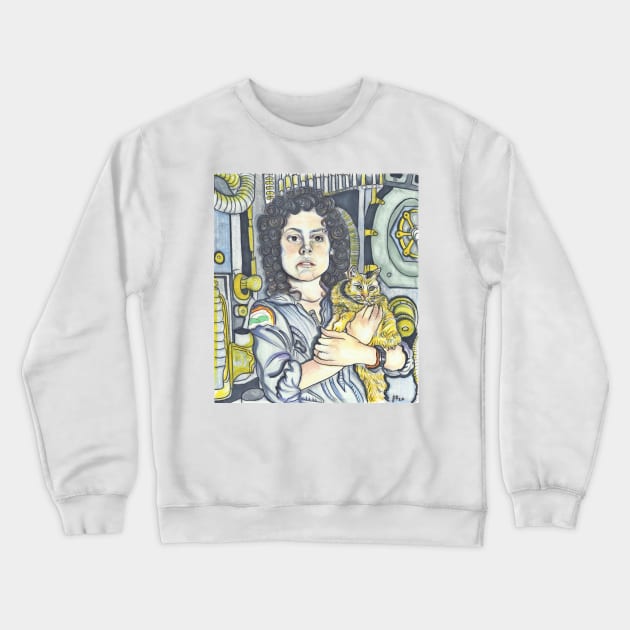 Ripley Alien Crewneck Sweatshirt by jilliandohertyart